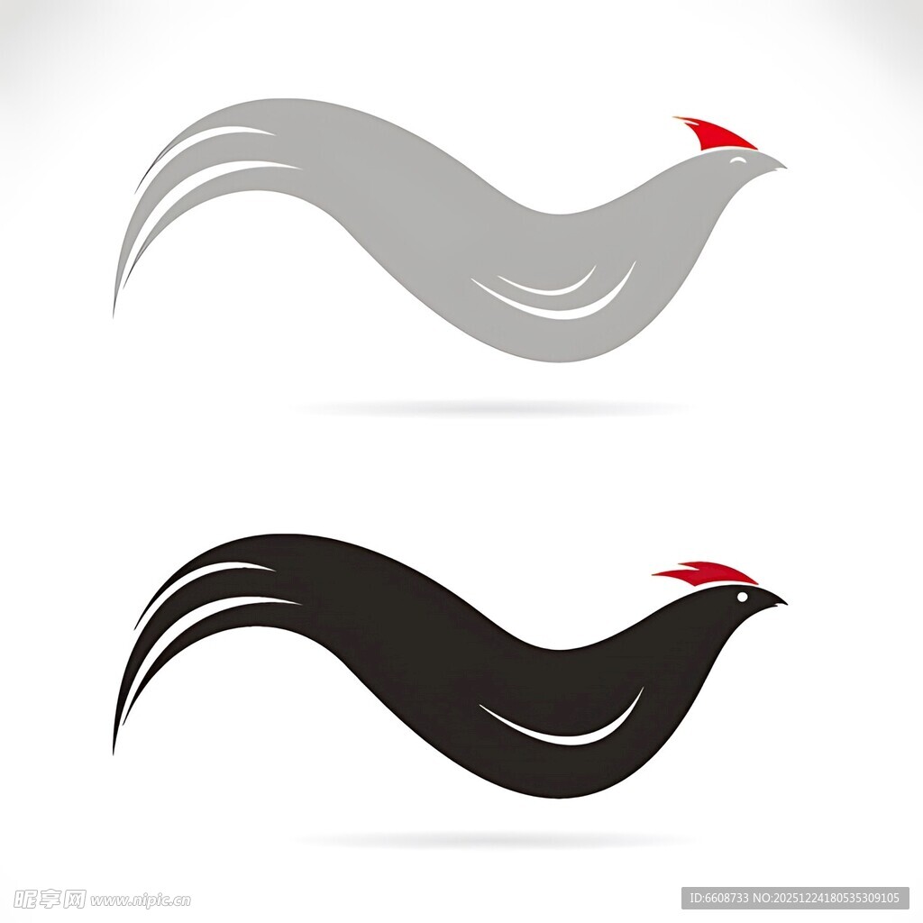 抽象鸡形标志设计