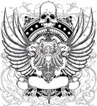 骷髅翅膀纹身图案设计