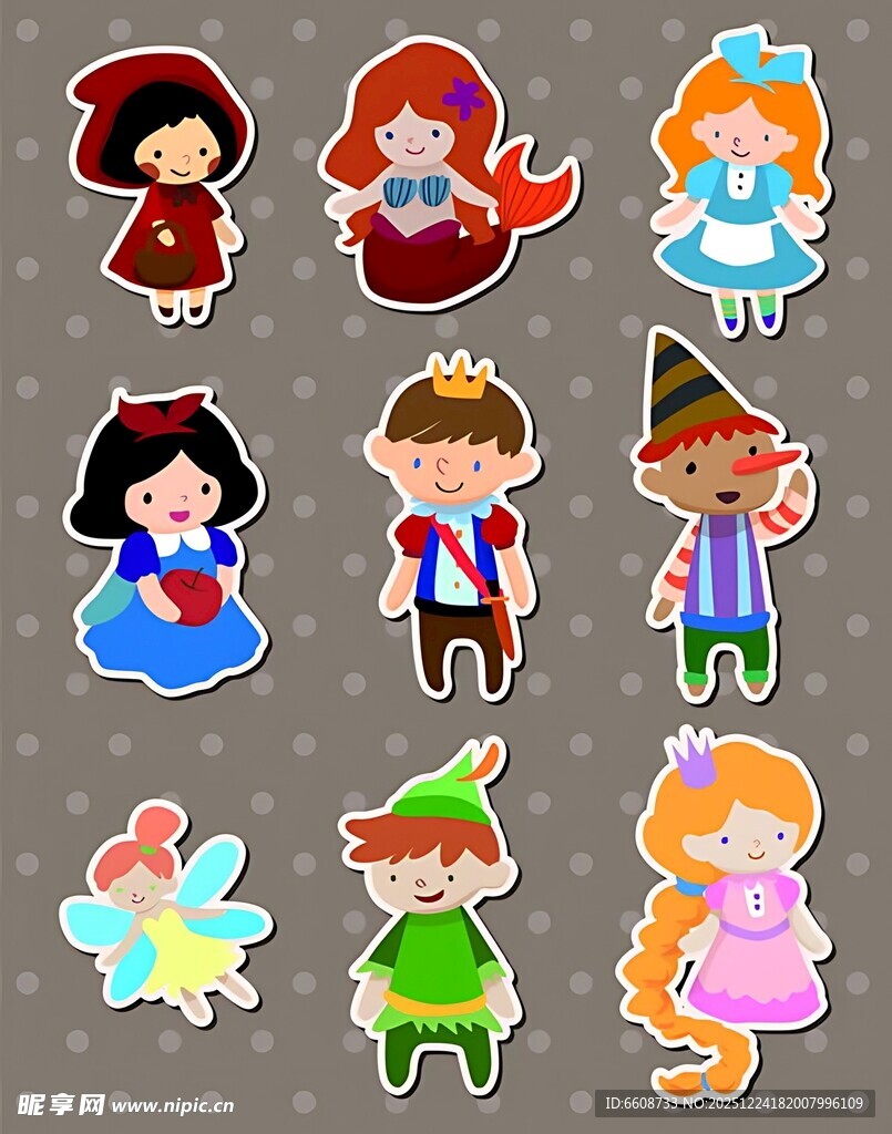 童话角色贴纸集合