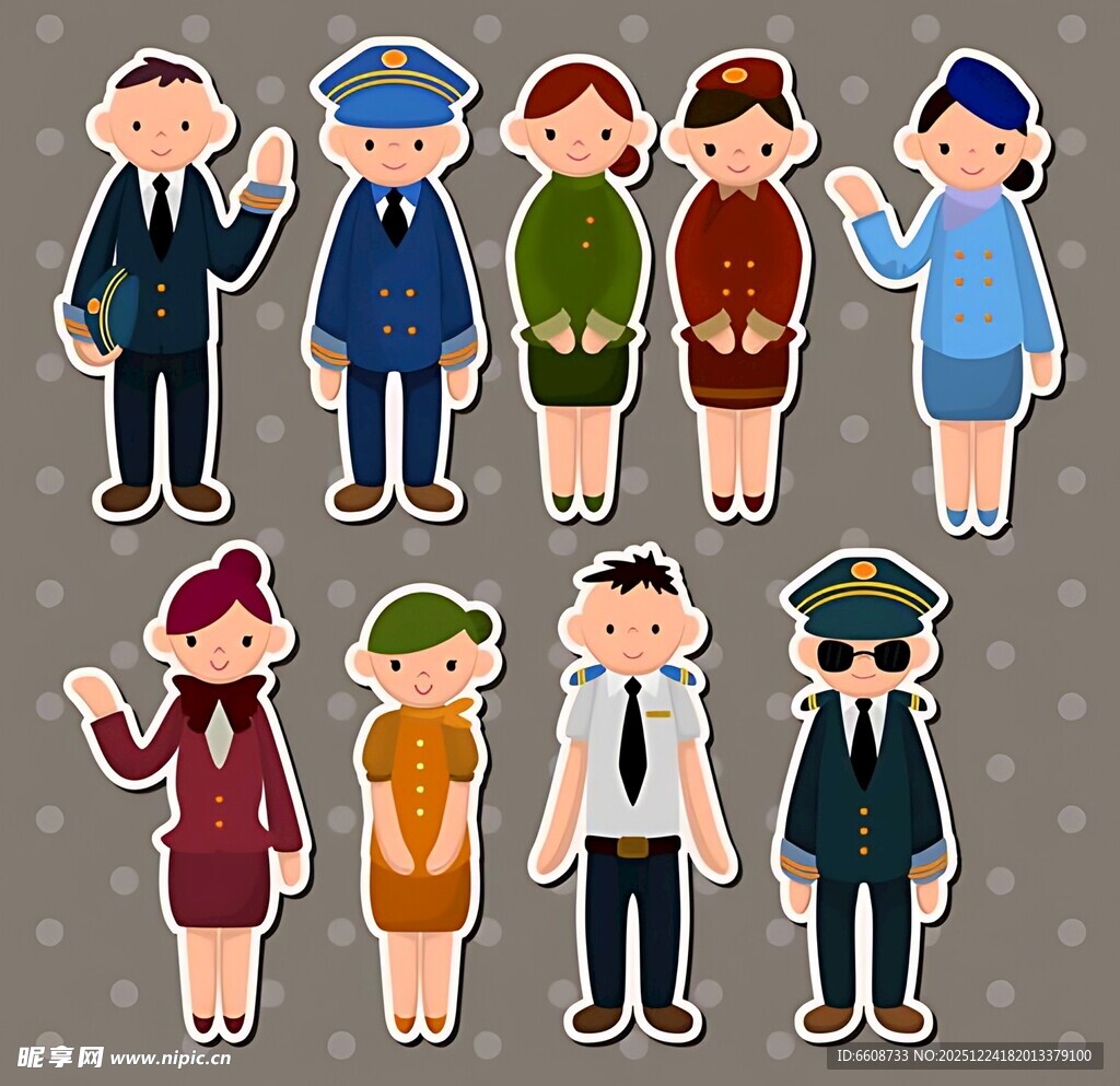 多样制服角色贴纸