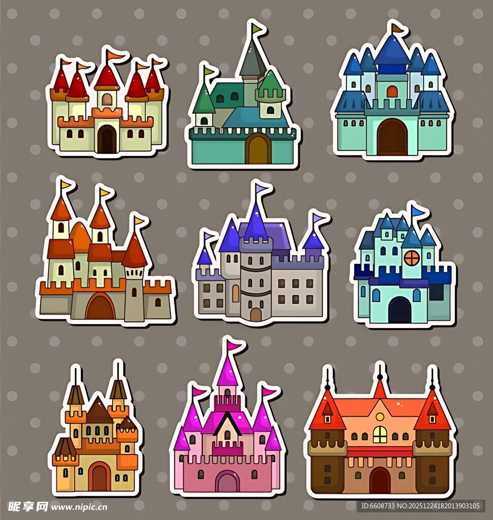 多彩梦幻城堡贴纸