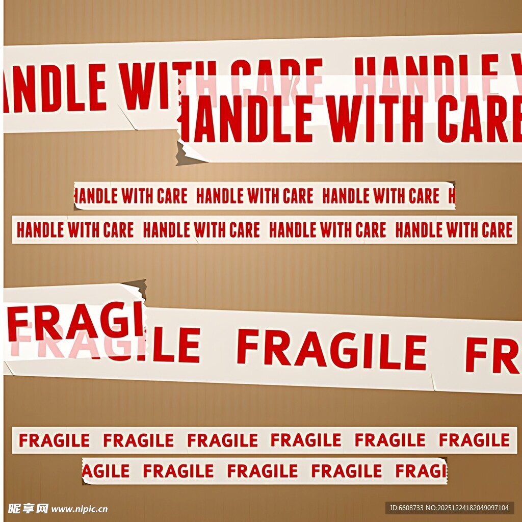 小心轻放警示标签