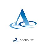 蓝色简约字母A公司标志