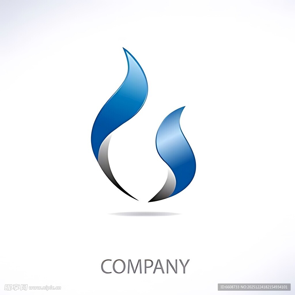 蓝色火焰风格公司标志