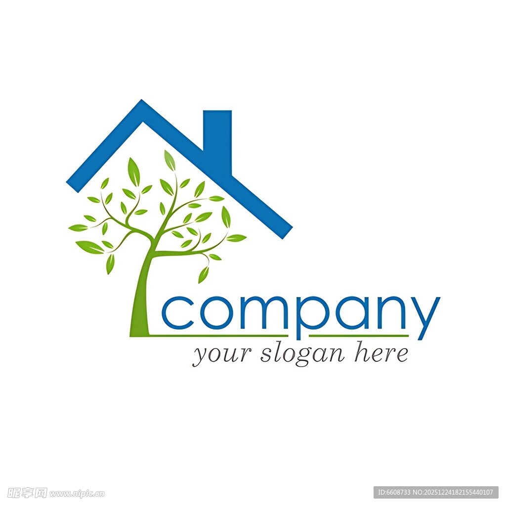 房屋绿树公司标志设计