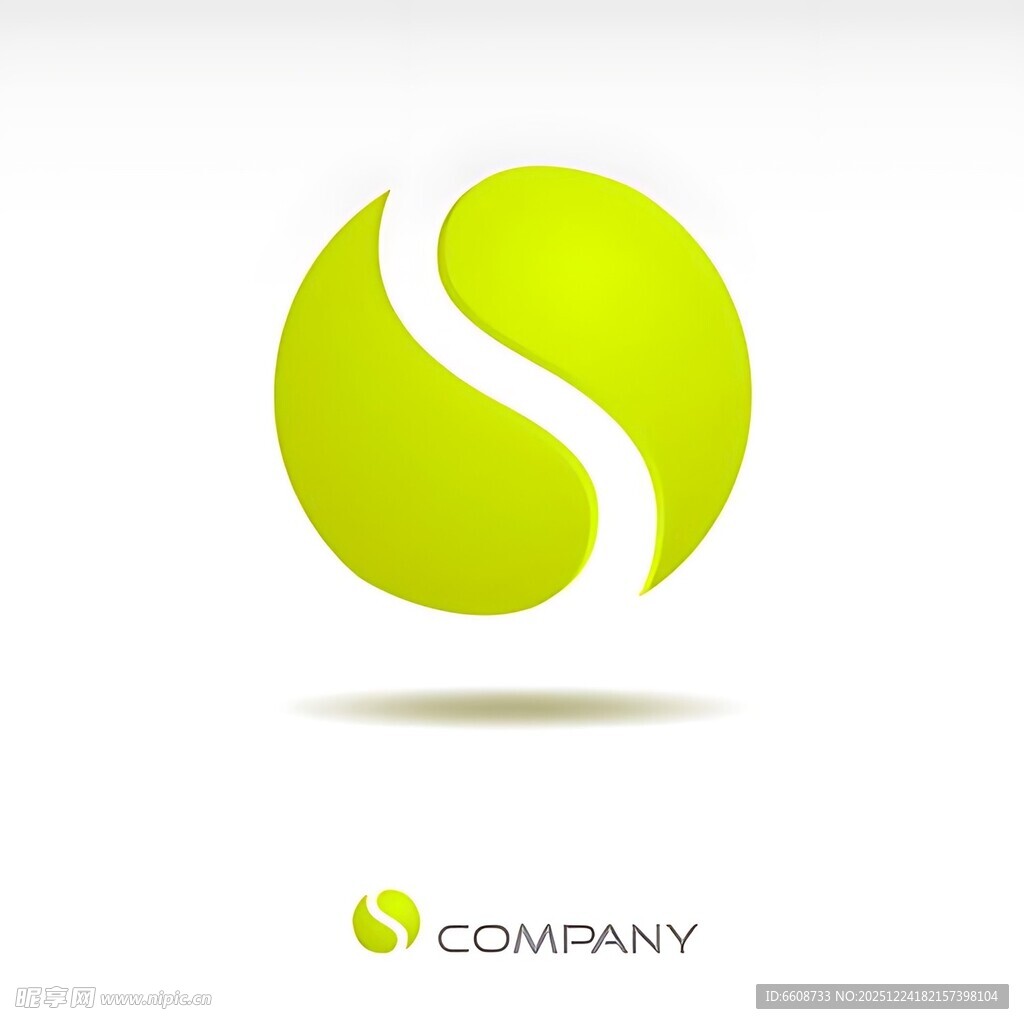 绿色球形S标志设计