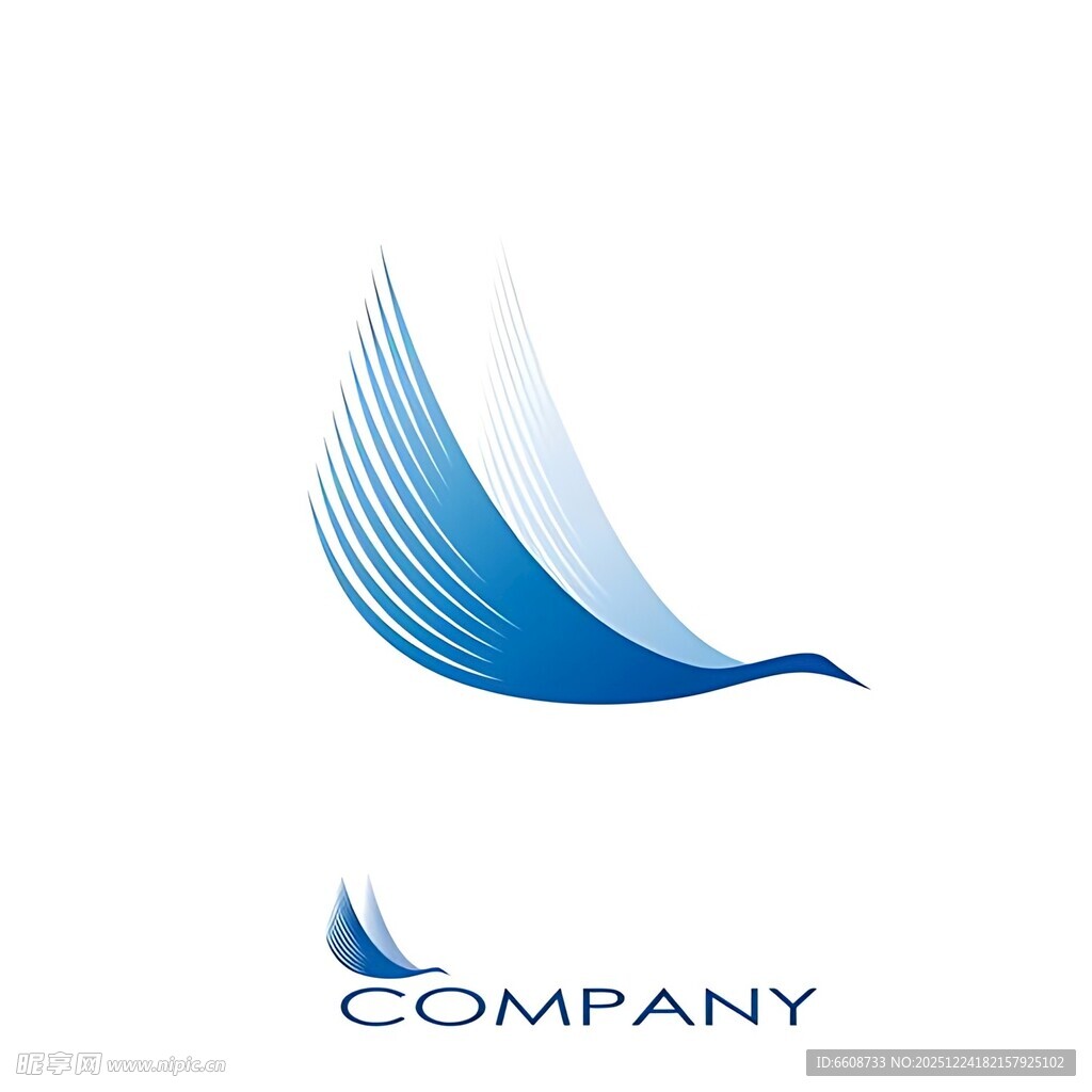 蓝色飞鸟公司标志设计