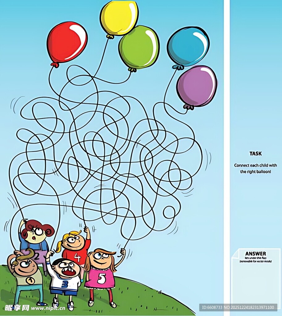 儿童气球迷宫趣味游戏图