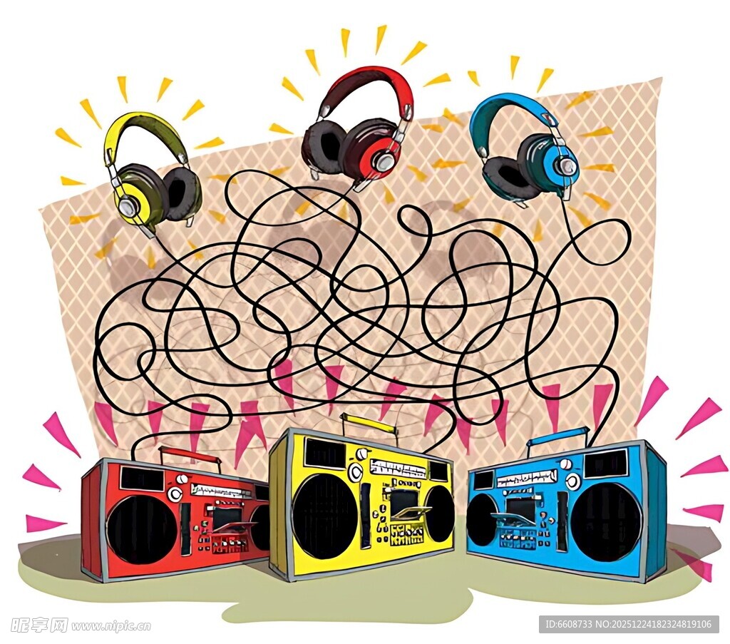 复古音频设备与耳机迷宫