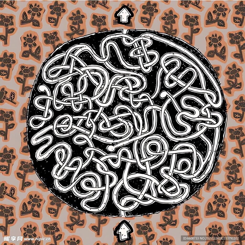 圆形复杂迷宫图案设计