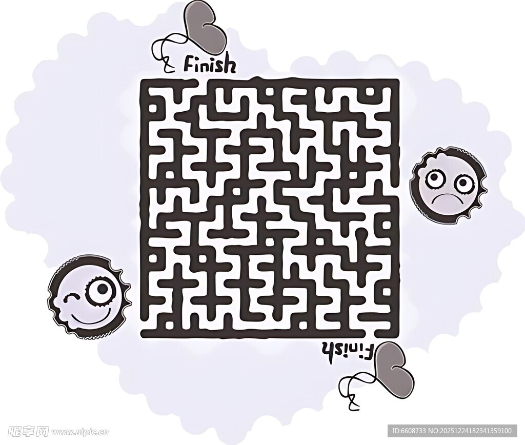 黑白迷宫游戏图案设计