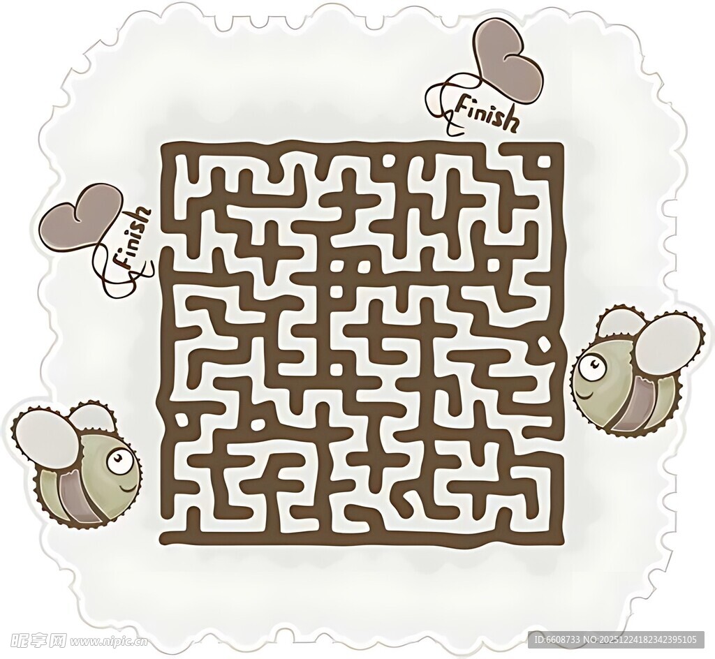 蜜蜂主题迷宫游戏图案