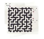黑白迷宫图案装饰布