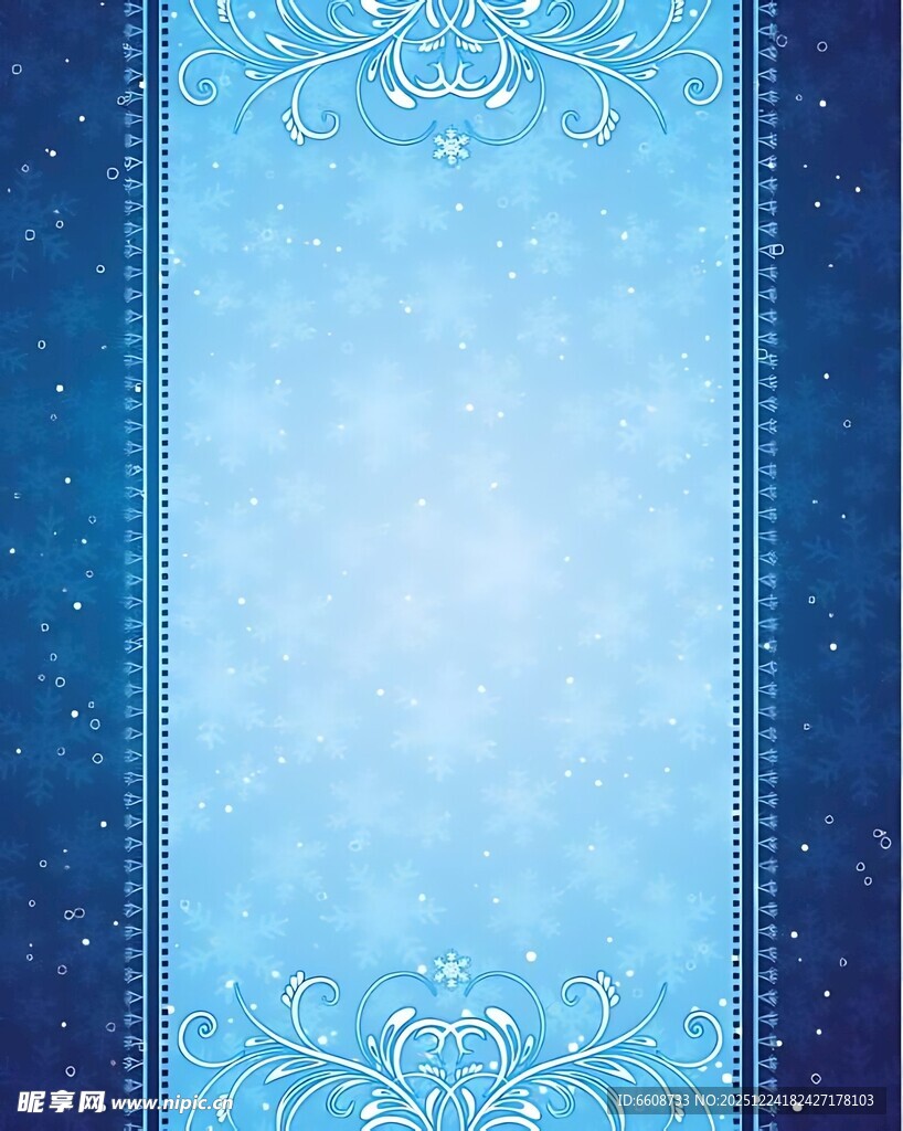 蓝色梦幻花纹背景图