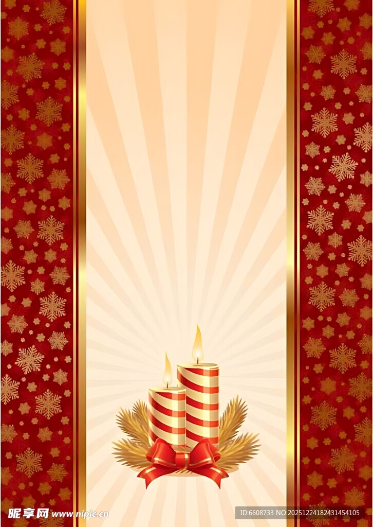 圣诞蜡烛装饰背景图