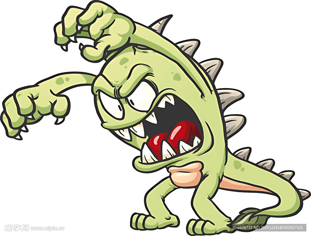 愤怒的卡通怪兽形象
