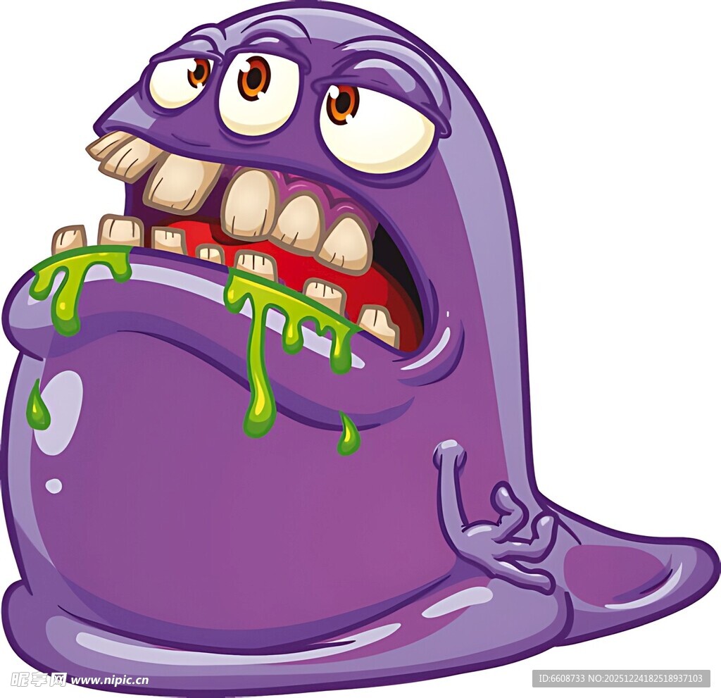 紫色黏液怪卡通形象