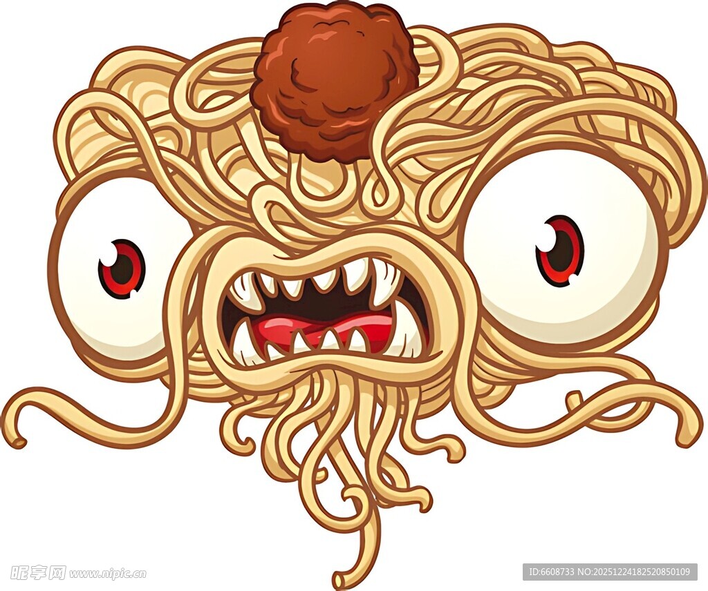 搞怪面条卡通形象