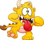 可爱黄色小怪兽吐舌卖萌