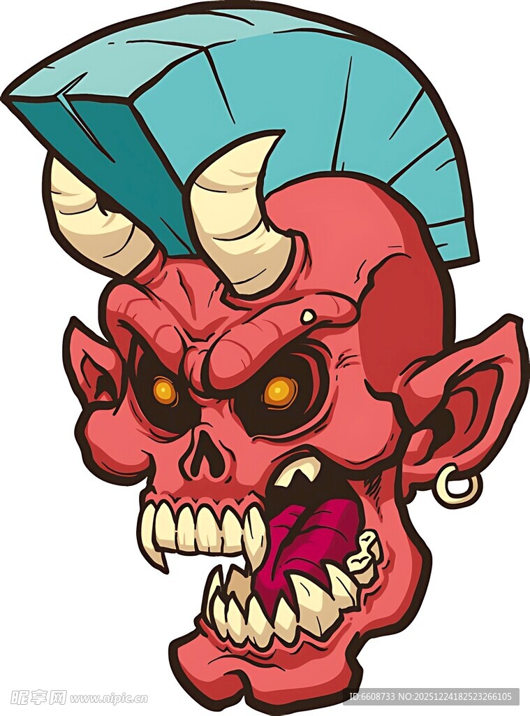 恶魔头像插画
