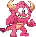 可爱粉色小怪兽