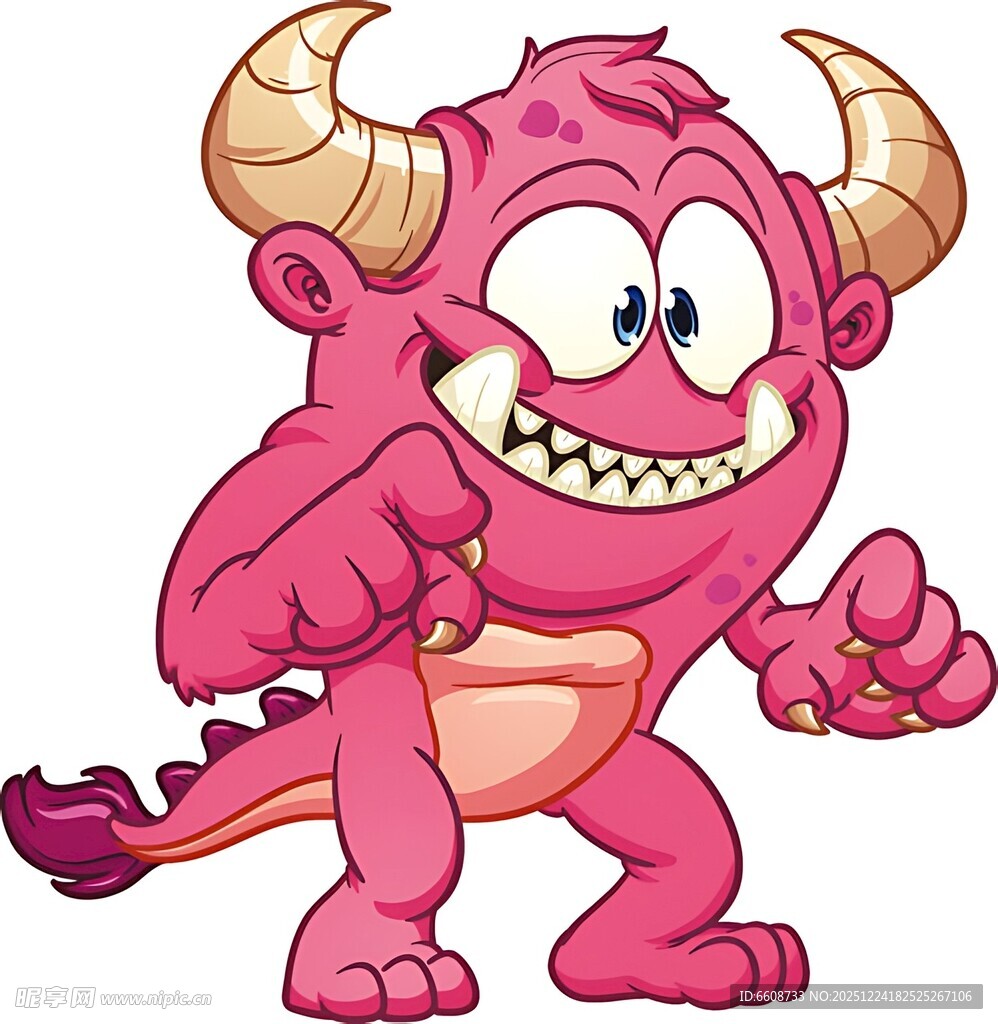 可爱粉色小怪兽