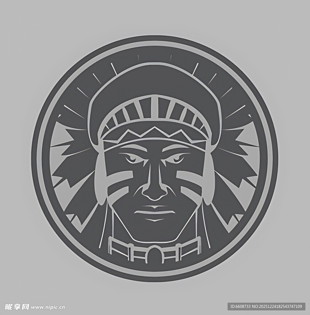 印第安人头像图案设计