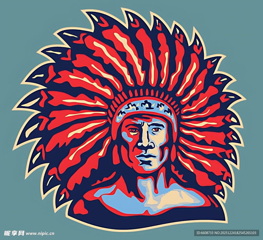 印第安人头像图腾