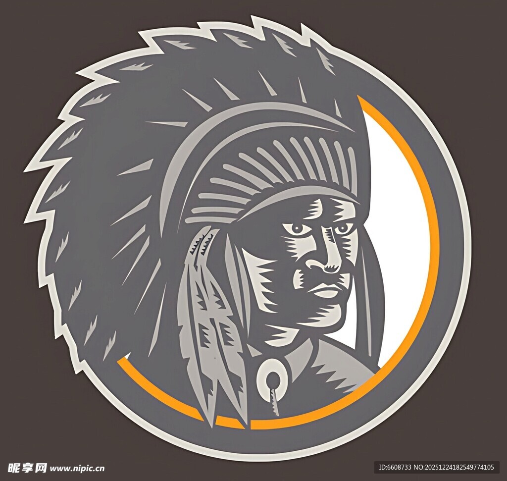印第安人头像标志