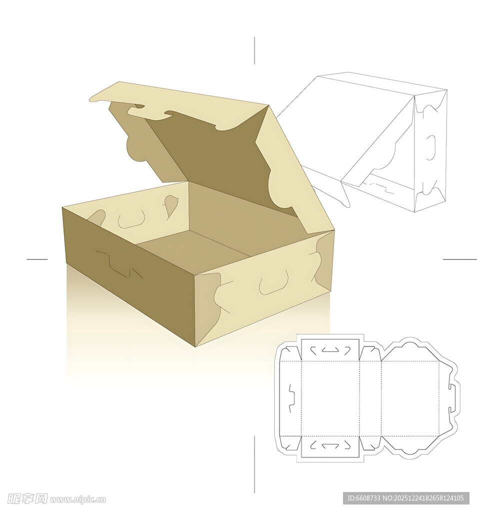 打开的纸盒设计图示例