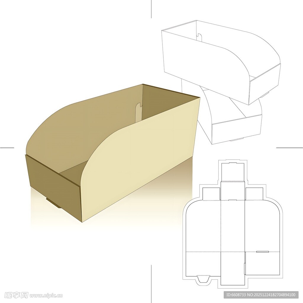弧形纸盒设计图