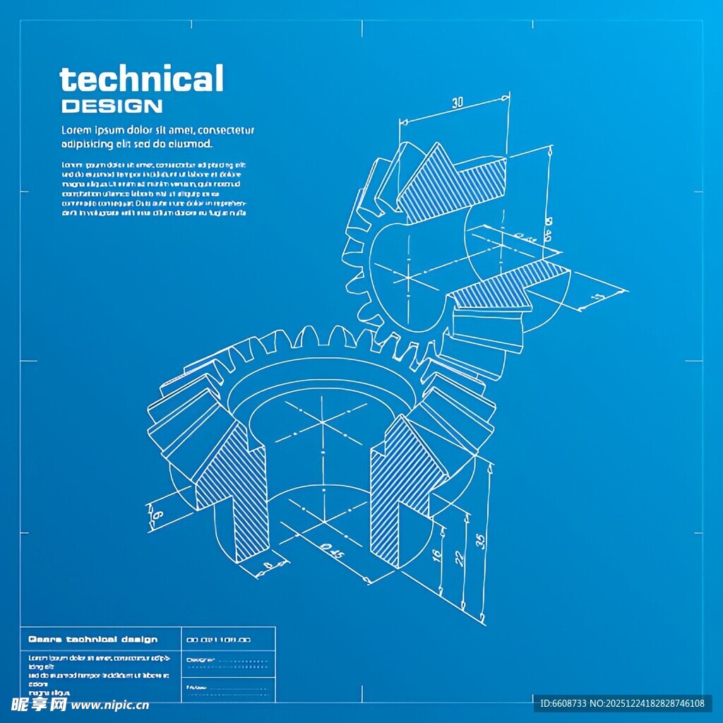 机械工程蓝图设计示意图