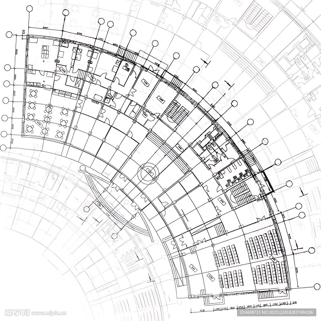 弧形建筑平面图设计图