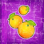 紫色背景上的可爱橙子