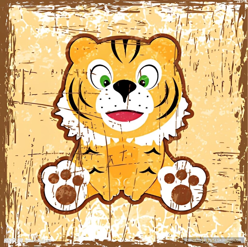 卡通老虎形象插画