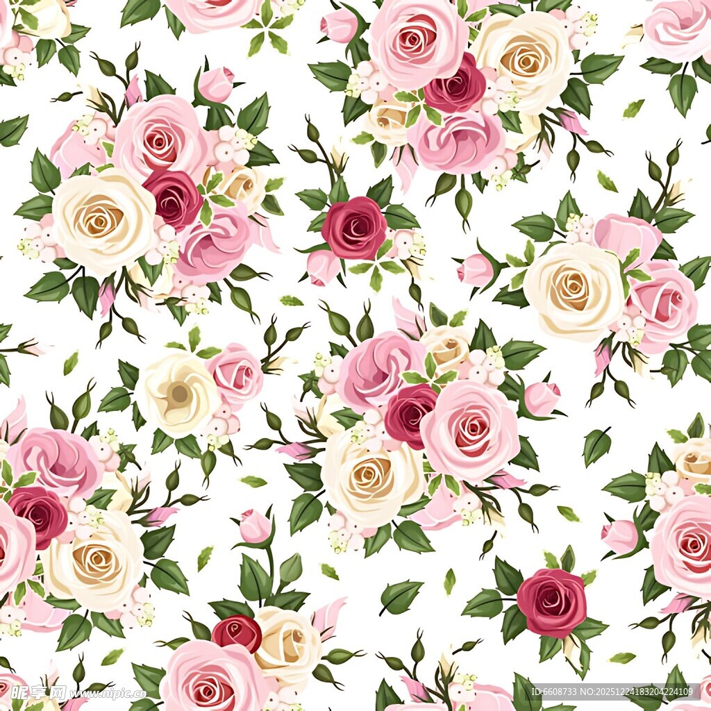 花卉图案背景浪漫玫瑰花