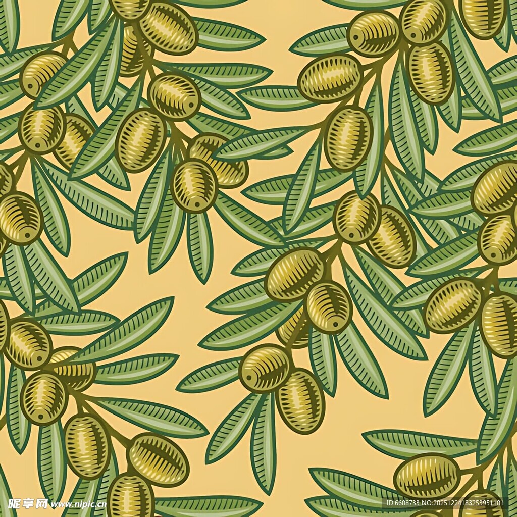 橄榄枝叶图案背景