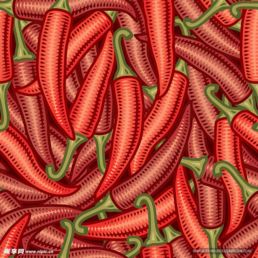 红辣椒堆叠图案
