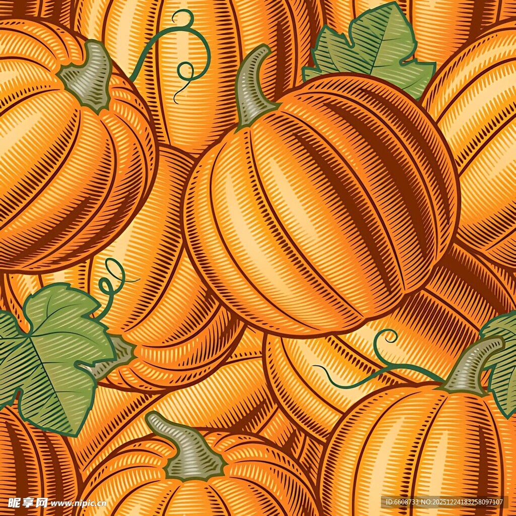 一堆南瓜插画图案