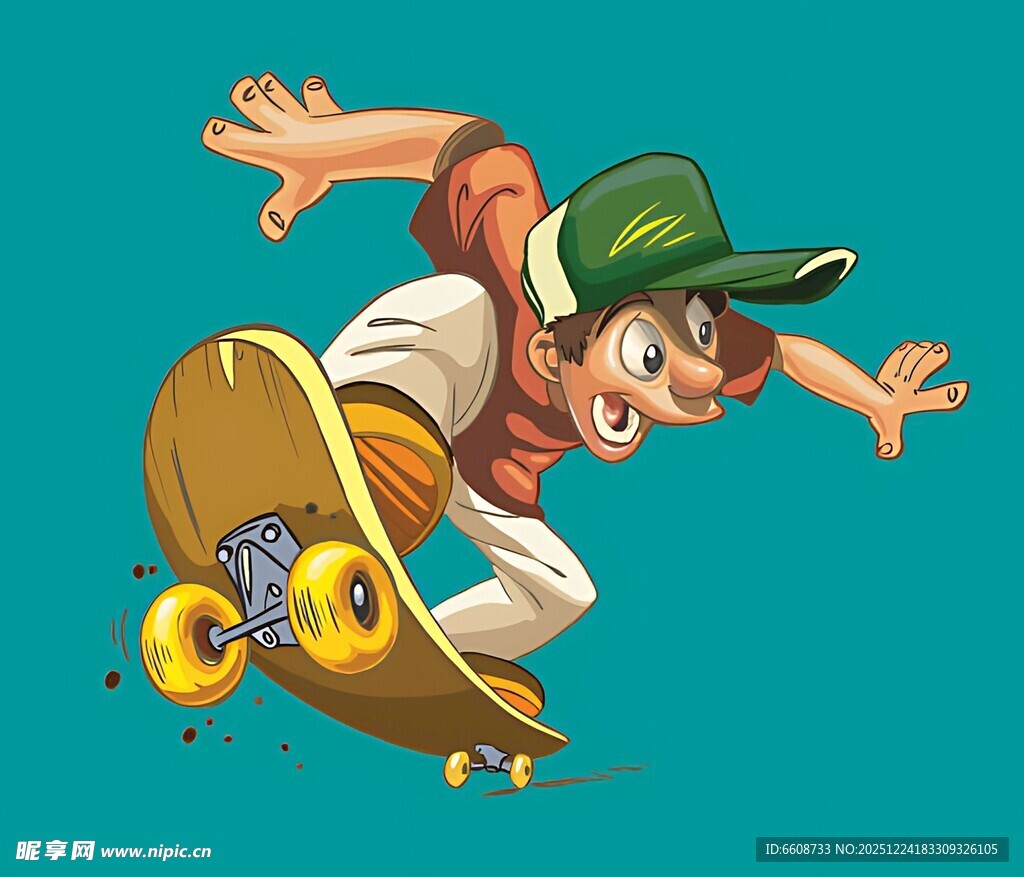 男孩炫酷玩滑板瞬间