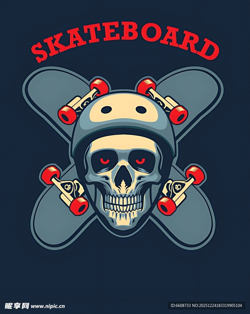 骷髅滑板主题酷炫图案