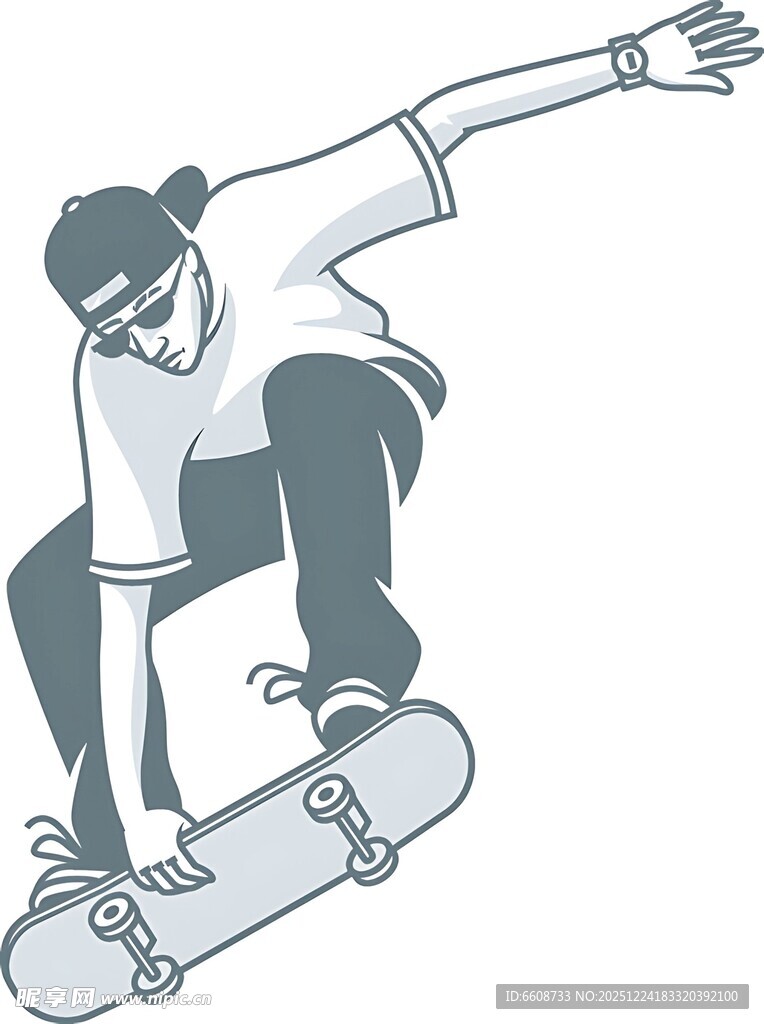 滑板少年酷炫滑板动作