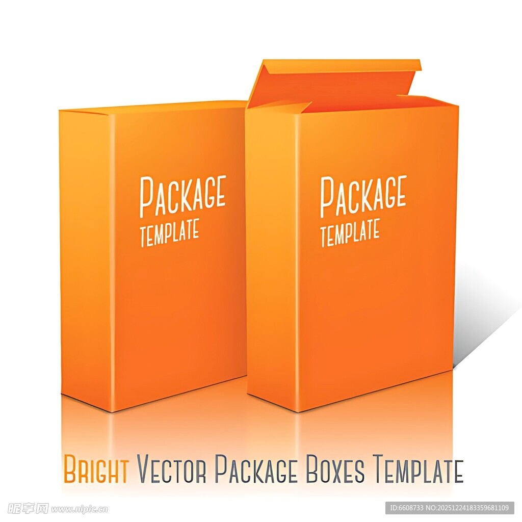 橙色包装盒子模板设计