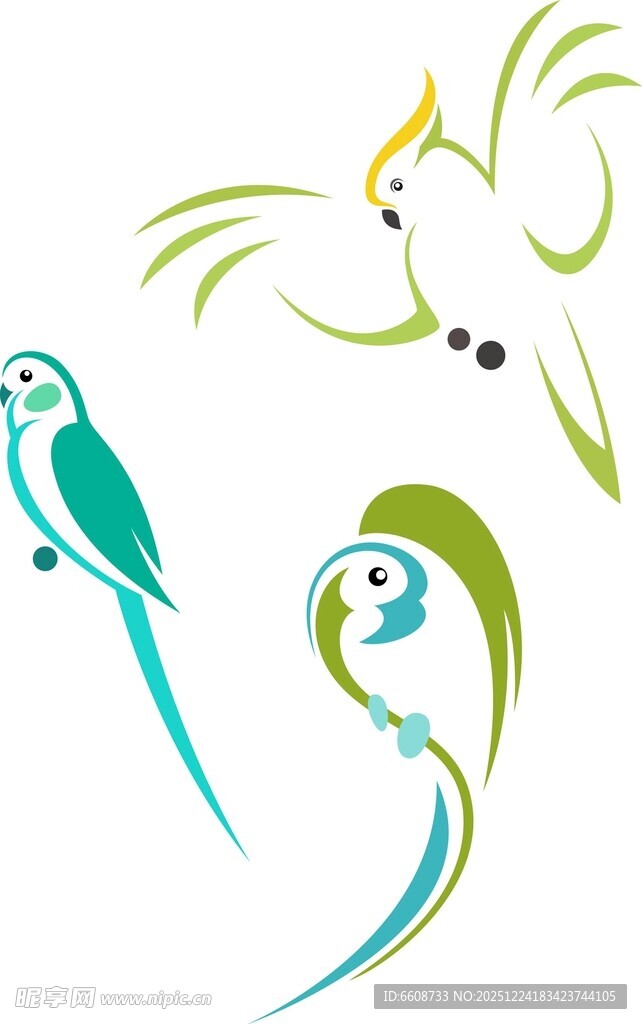 多彩鹦鹉图案设计