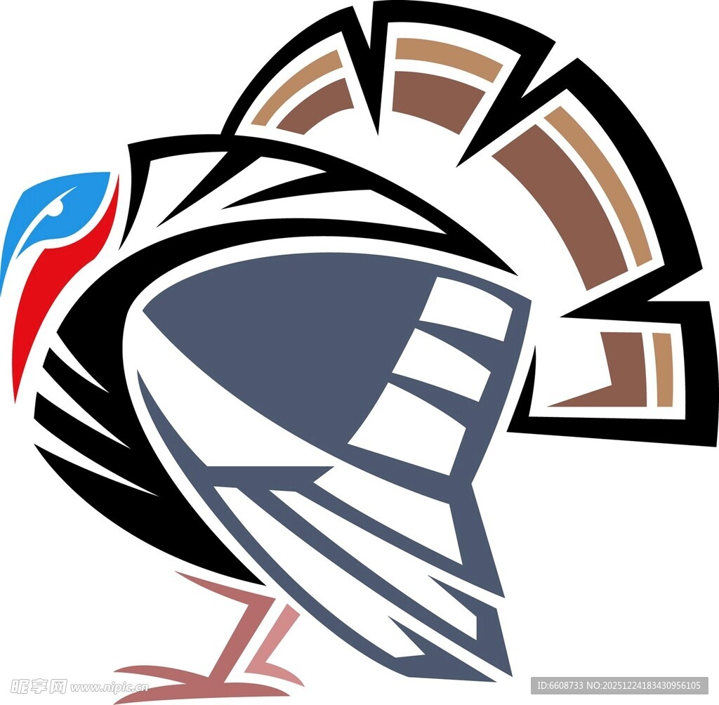 抽象风格火鸡图案设计