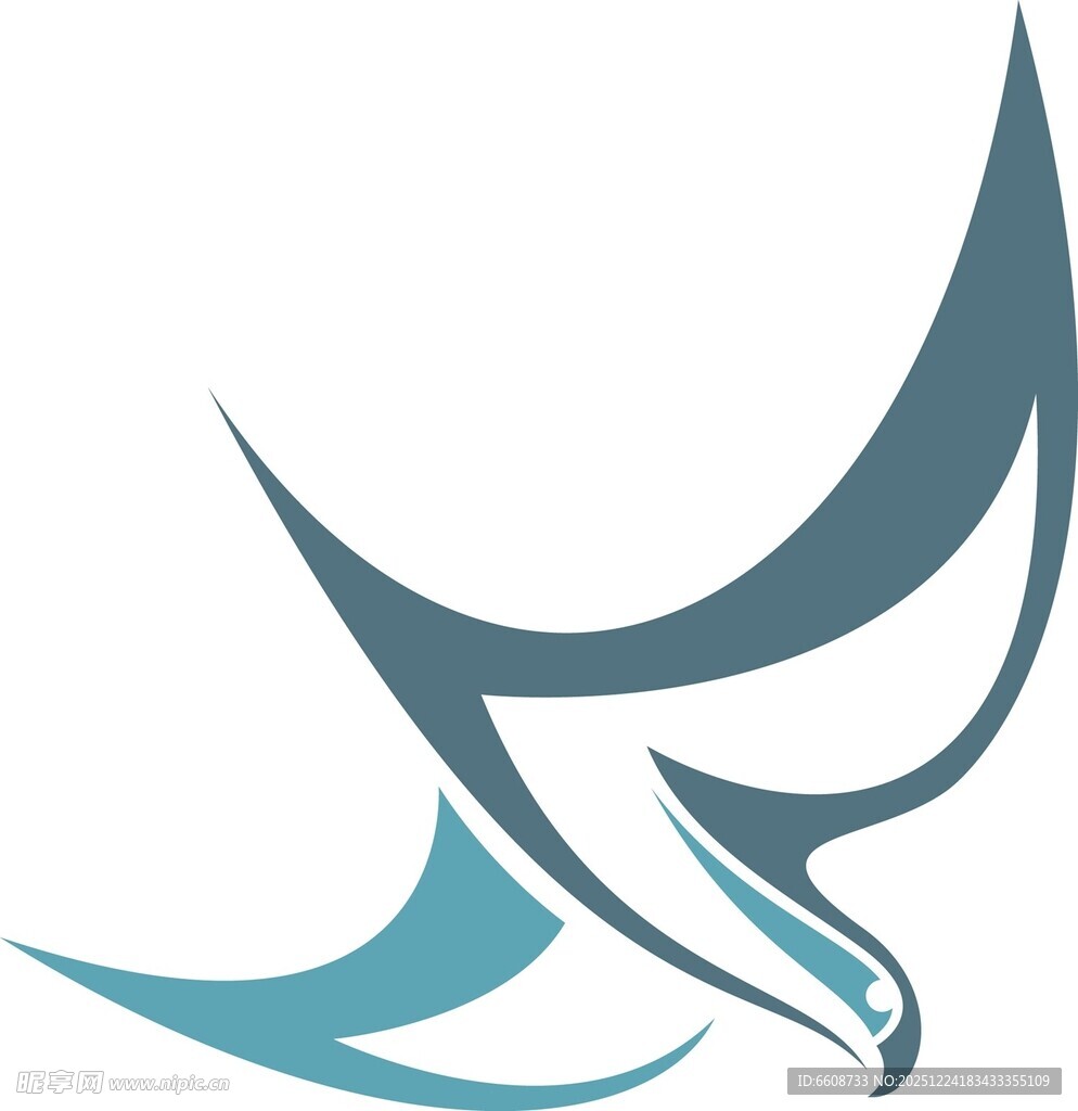 飞翔的抽象飞鸟标志