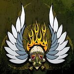 火焰骷髅带翼标志图案