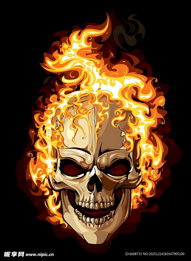 火焰骷髅头神秘酷炫形象