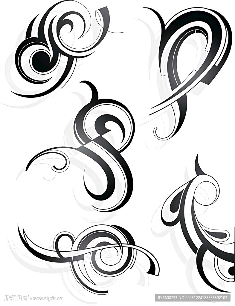 精美黑白纹身图案设计