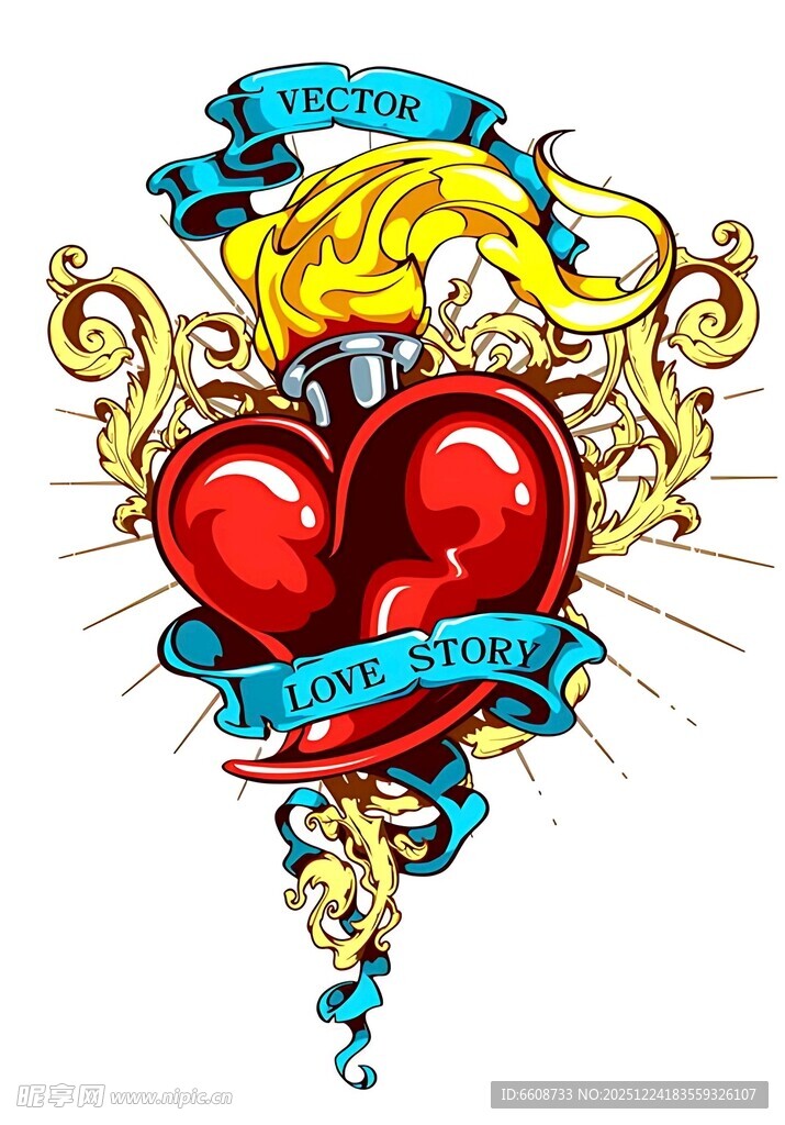 心形纹身图案设计